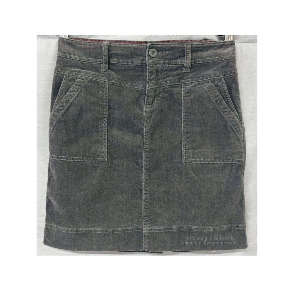 The North Face Grey Stretch Corduroy Mini Above Knee Pencil Skirt Womens 4 Small